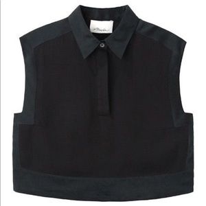 Phillip Lim Collared Black Shirt /Crop Top